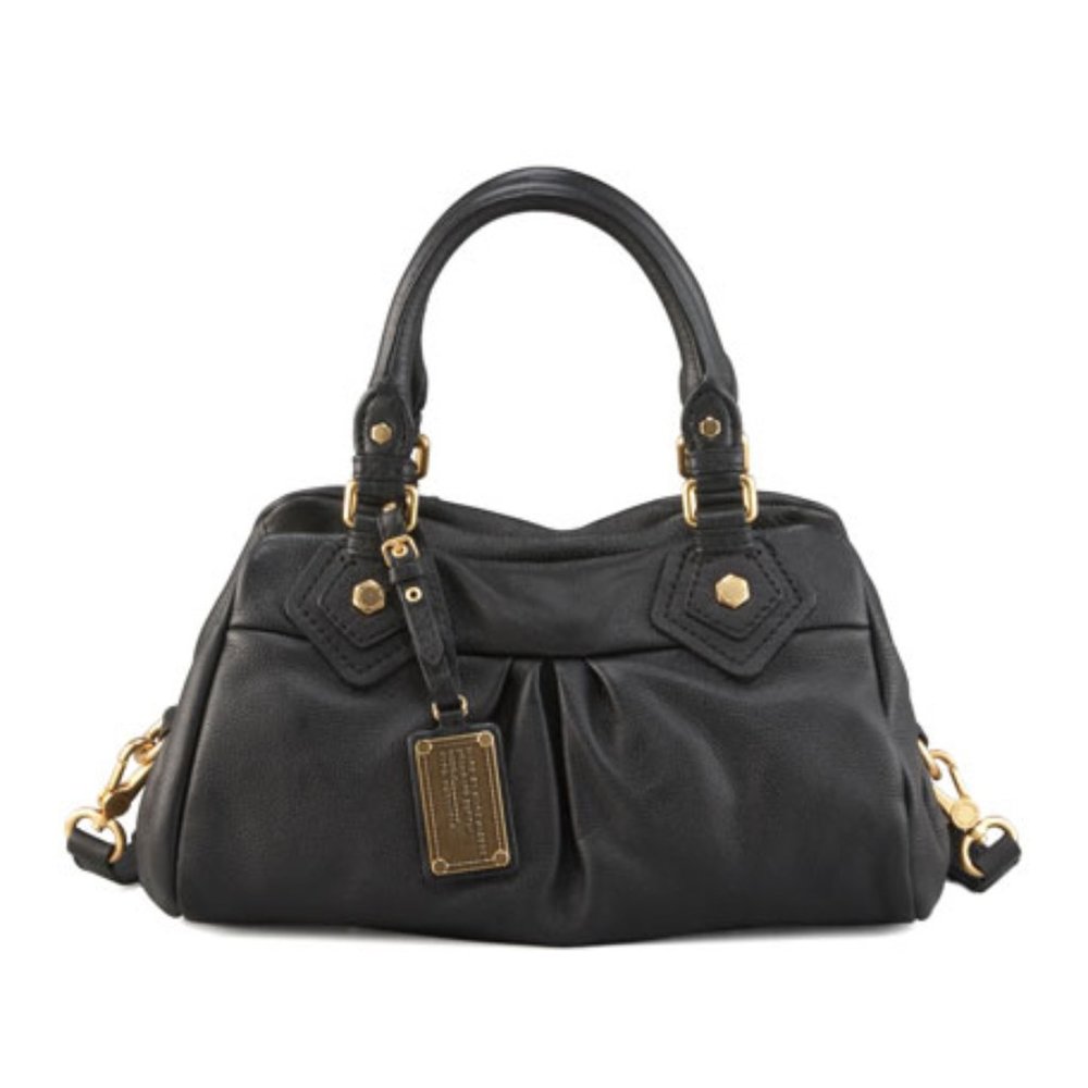 Authentic Classic Q Baby Groovee Satchel Marc by Marc Jacobs Black Leather